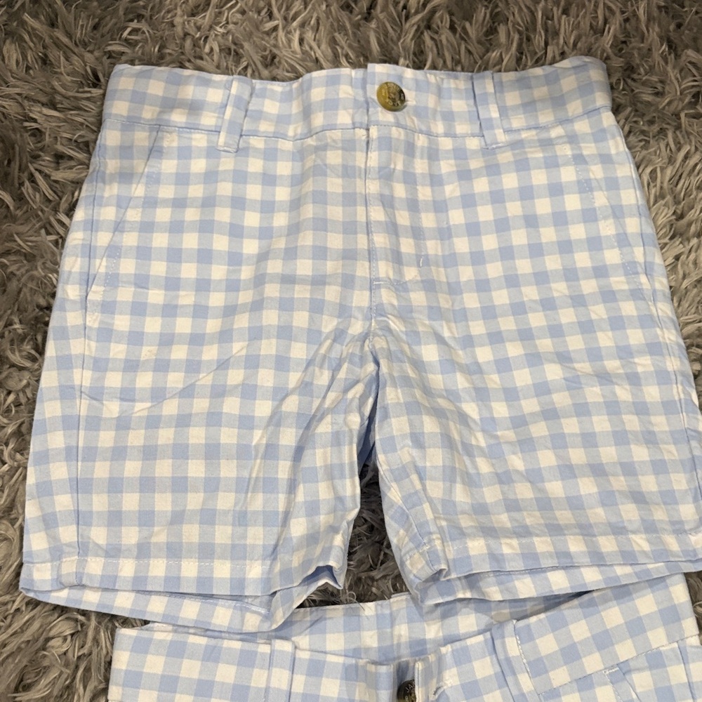 Janie and Jack Light Blue Gingham Shorts